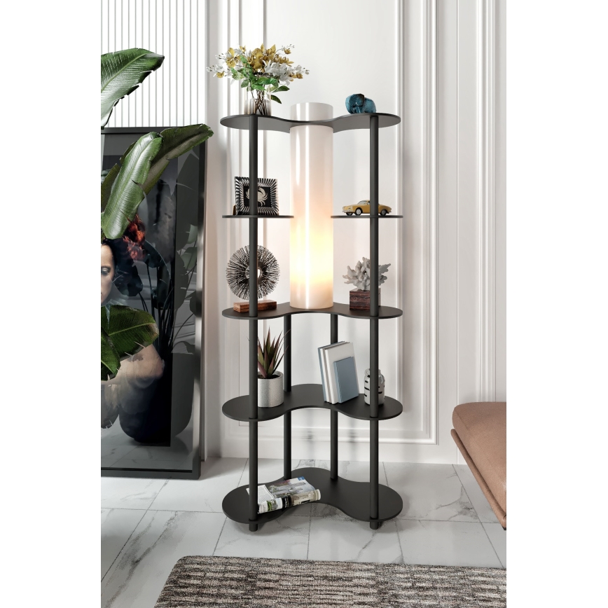 Stående lampe med hylder NOTO 1xE27/40W/230V sort