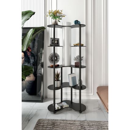 Stående lampe med hylder NOTO 1xE27/40W/230V sort