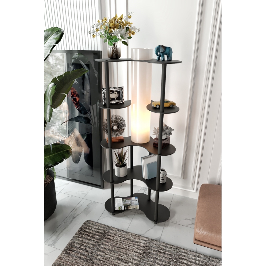 Stående lampe med hylder NOTO 1xE27/40W/230V sort