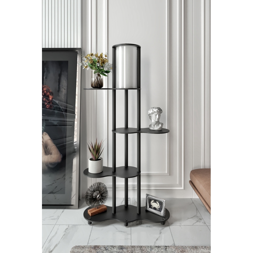 Stående lampe med hylder NOTO 1xE27/40W/230V sort