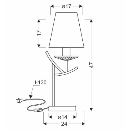 Stående lampe VITORIA 1xE14/40W/230V gul/messing