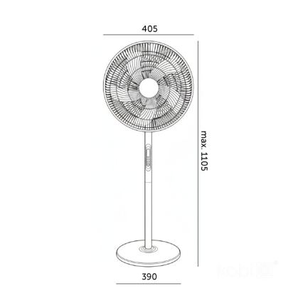 Standventilator VIENTO-R 40W/230V hvid + fjernbetjening