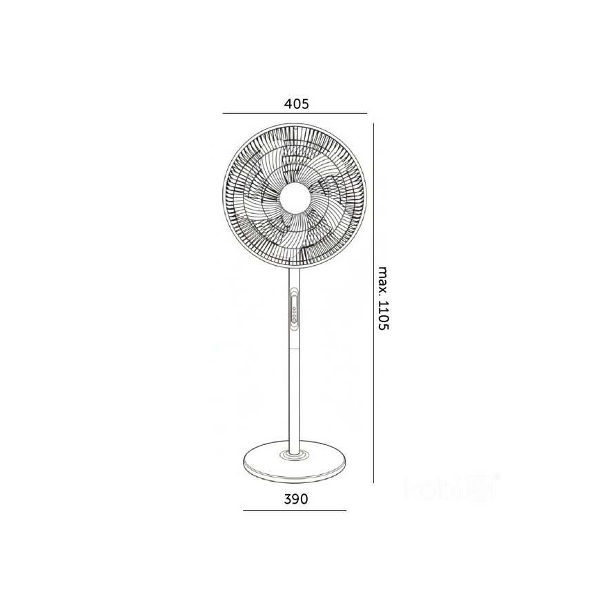 Standventilator VIENTO-R 40W/230V hvid + fjernbetjening