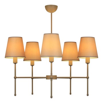 Stangpendel MADELA 5xE14/40W/230V hvid/beige