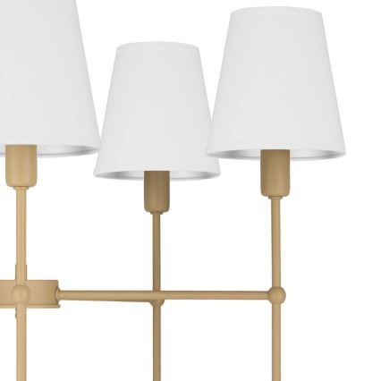 Stangpendel MADELA 5xE14/40W/230V hvid/beige