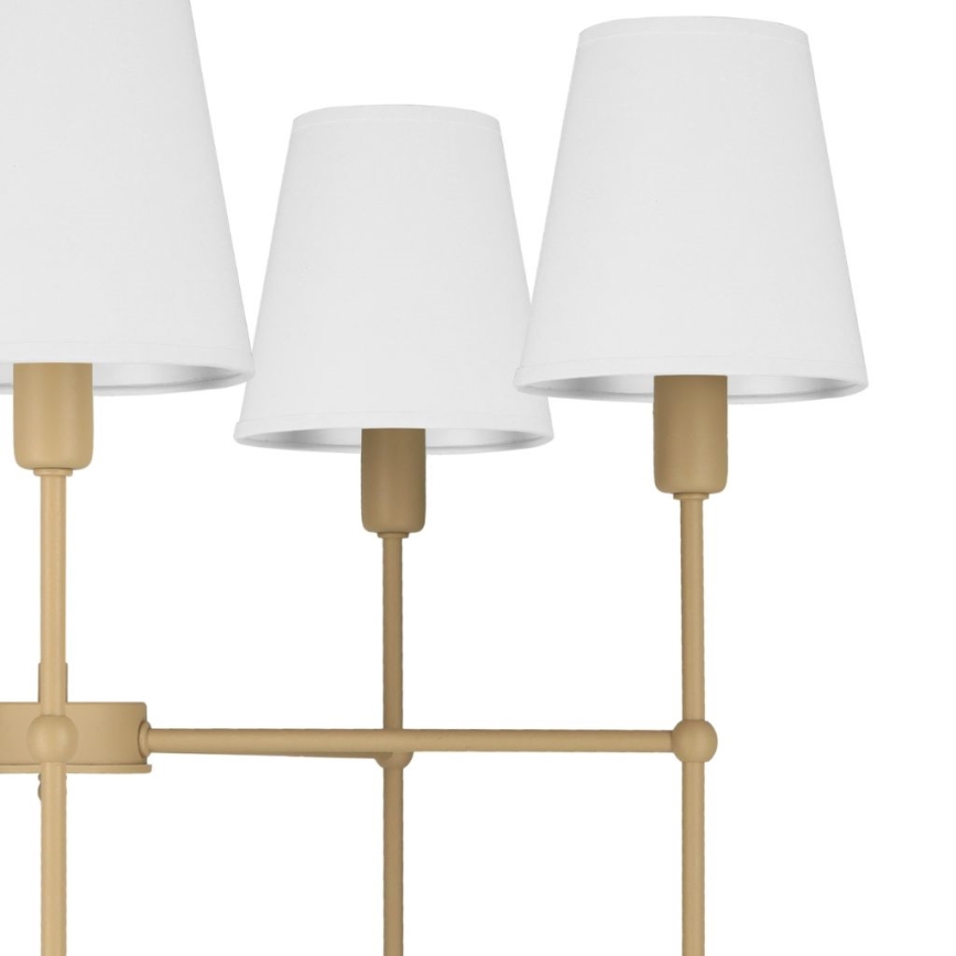 Stangpendel MADELA 5xE14/40W/230V hvid/beige