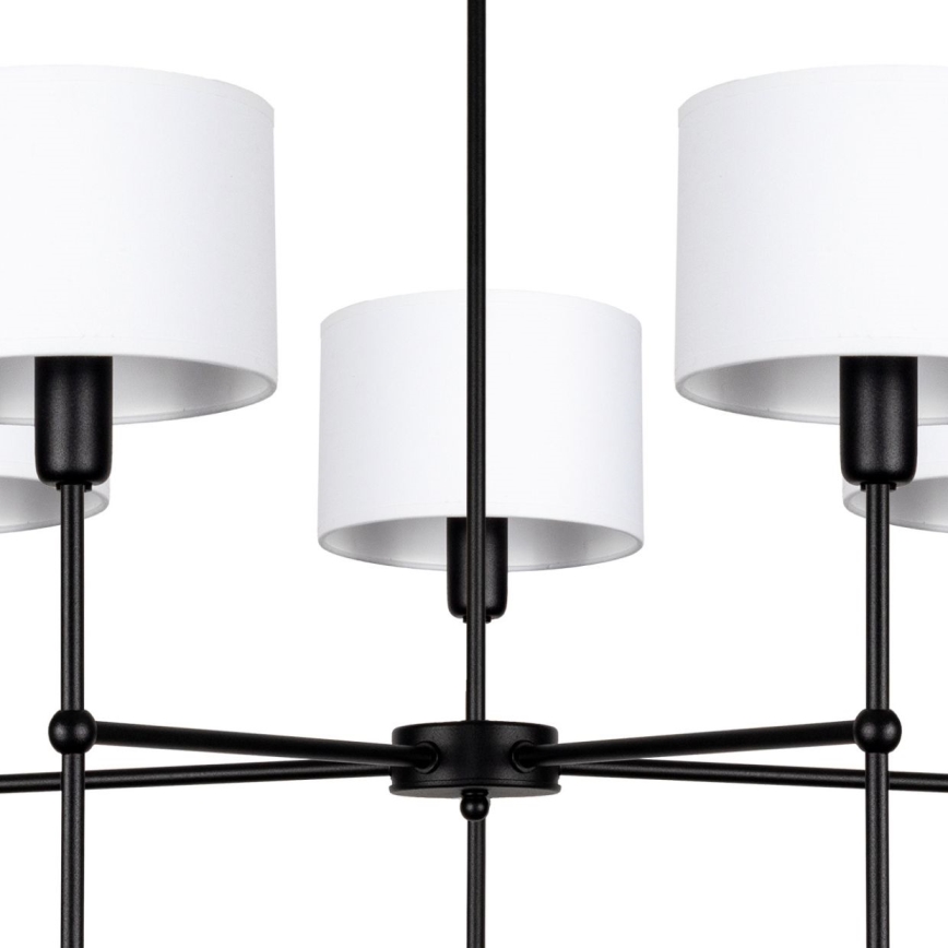 Stangpendel MADELA 5xE14/40W/230V hvid/sort