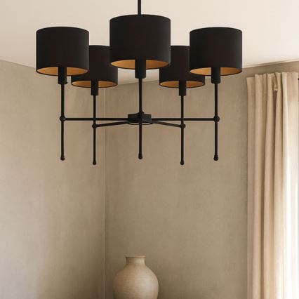 Stangpendel MADELA 5xE14/40W/230V sort