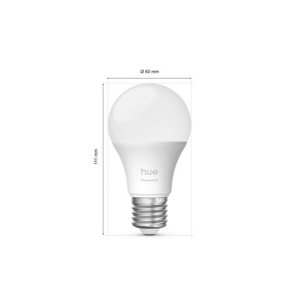 Startpakke Philips Hue White And Color Ambiance Essential 2xE27/8W/230V 2200-6500K + tilslutningsenhed