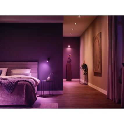 Startpakke Philips Hue WHITE AND COLOR AMBIANCE 3xGU10/4,2W 2000-6500K + Hue Bridge og dimmer switch