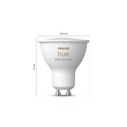 Startpakke Philips Hue WHITE AND COLOR AMBIANCE 3xGU10/4,2W 2000-6500K + tilslutningsenhed