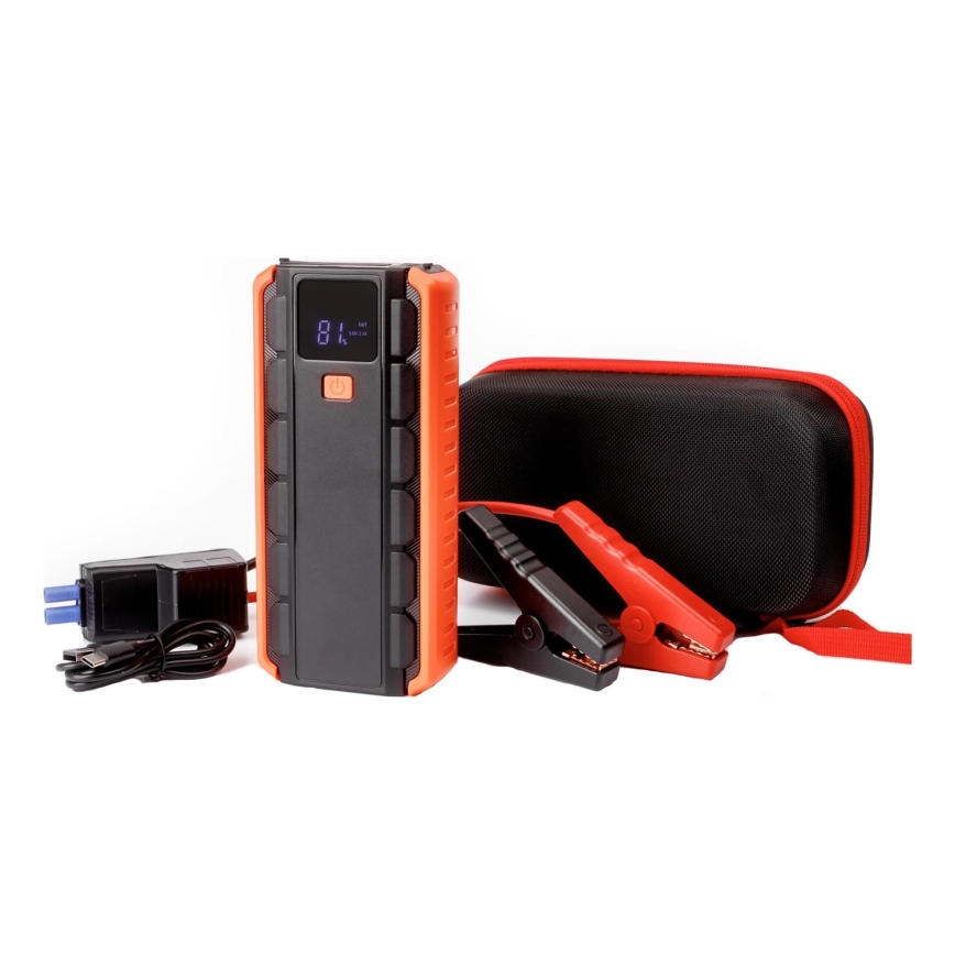 Startpakke til bil 1000A med powerbank 12000 mAh PD 10W og LED-lommelygte