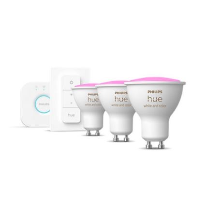 Startsæt Philips Hue WHITE AND COLOR AMBIANCE 3xGU10/4,3W 2000-6500K + tilslutningsenhed