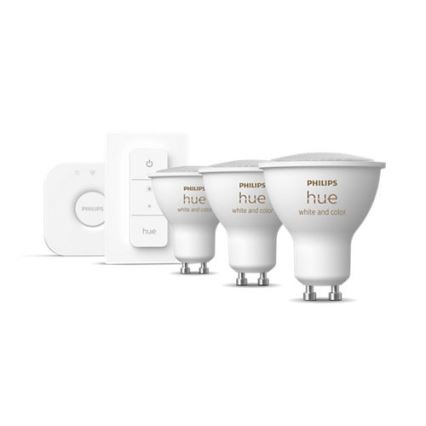 Startsæt Philips Hue WHITE AND COLOR AMBIANCE 3xGU10/4,3W 2000-6500K + tilslutningsenhed