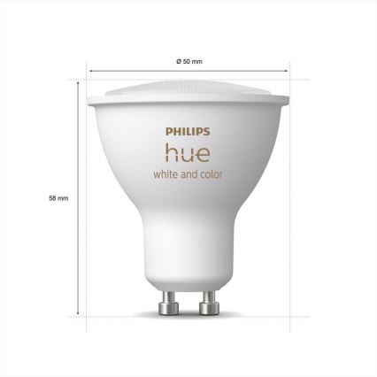 Startsæt Philips Hue WHITE AND COLOR AMBIANCE 3xGU10/4,3W 2000-6500K + tilslutningsenhed