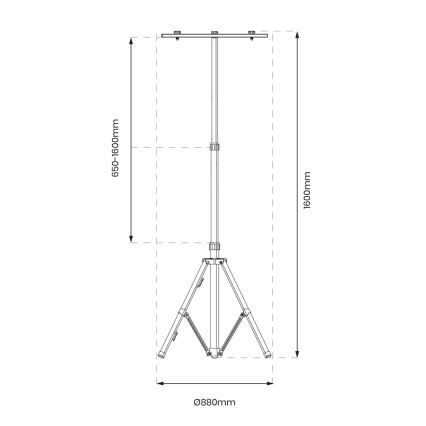 Stativ til LED-projektør 1,6 m