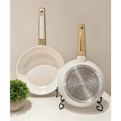 Stegepande BIANCO 24 cm cremefarvet/brun