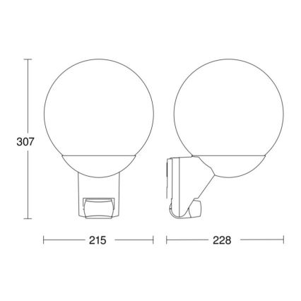 STEINEL 005535 - Udendørs væglampe med sensor L585S 1xE27/60W IP44 sort