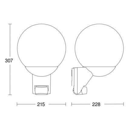 STEINEL 005917 - Udendørs væglampe med sensor L585S 1xE27/60W hvid IP44