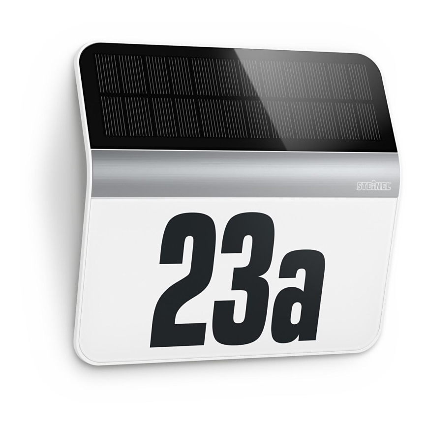 STEINEL 007140 - Soldrevet LED husnummer XSolar LH-N LED/0,03W rustfri IP44 2500 mAh