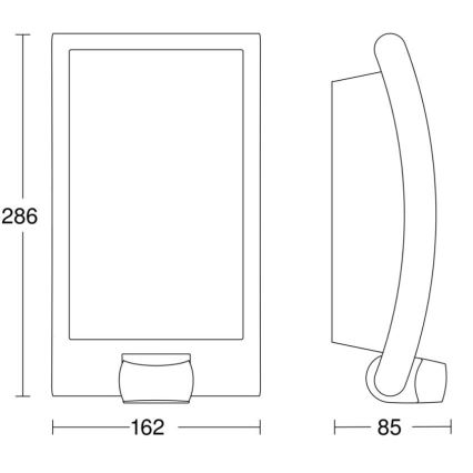 Steinel 009816 - Udendørs væglampe med sensor L 22 S 1xE27/60W/230V IP44