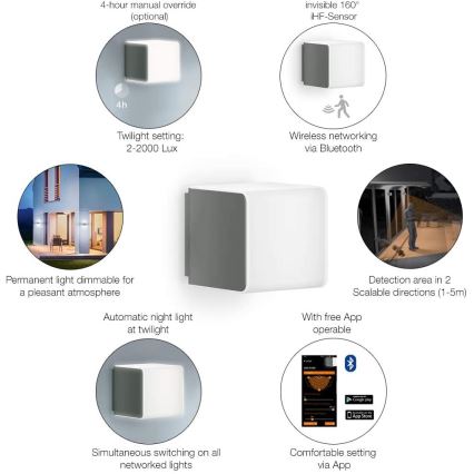 Steinel 055509 - LED udendørslampe med sensor L 830 LED/9.5W/230V IP44 sølvfarvet