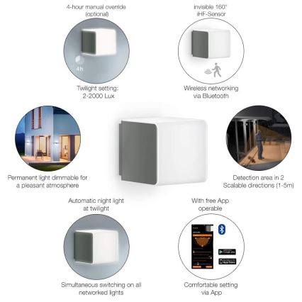 Steinel 055516 - LED udendørslampe med sensor L 835 LED/9,5W/230V IP44 antracit