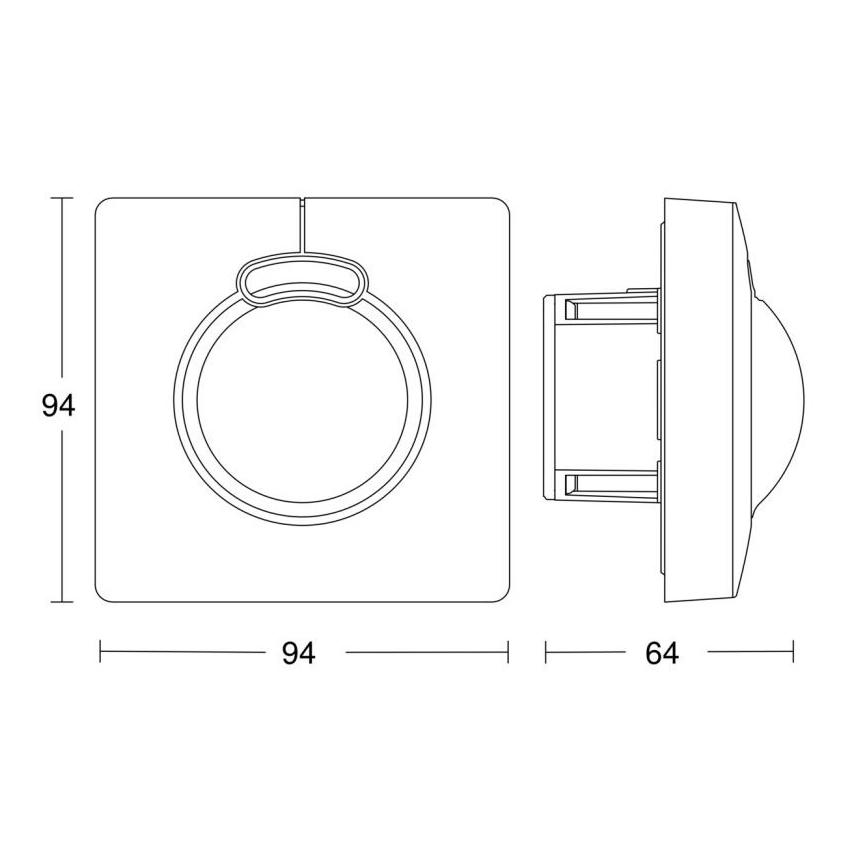 Steinel 057336 - Bevægelsessensor HF 3360 DALI-2 IP20 firkantet hvid