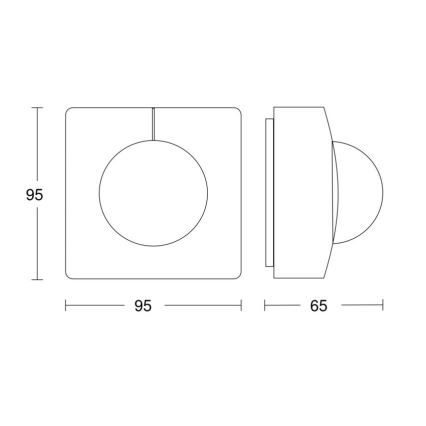 Steinel 058258 - Bevægelsessensor IS 345 V3 KNX IP54 firkantet hvid