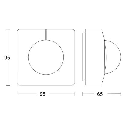 Steinel 058296 - Bevægelsessensor IS 345 MX Highbay V3 KNX IP54 firkantet hvid