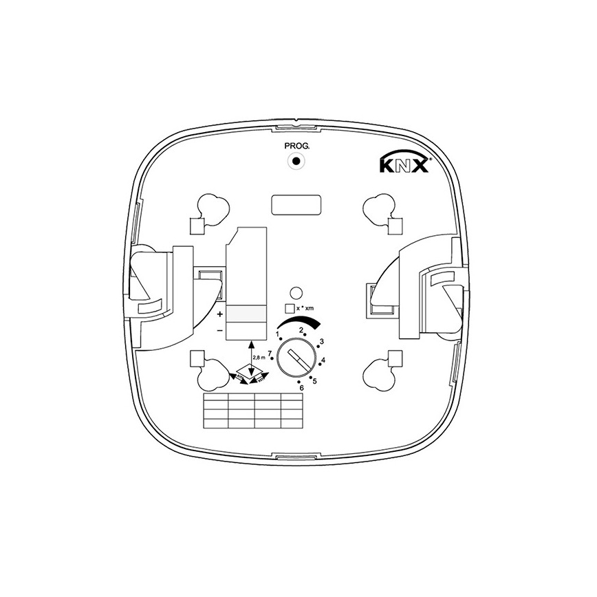 Steinel 058470 - Tilstedeværelsesdetektor IR Quattro HD 24 m KNX hvid