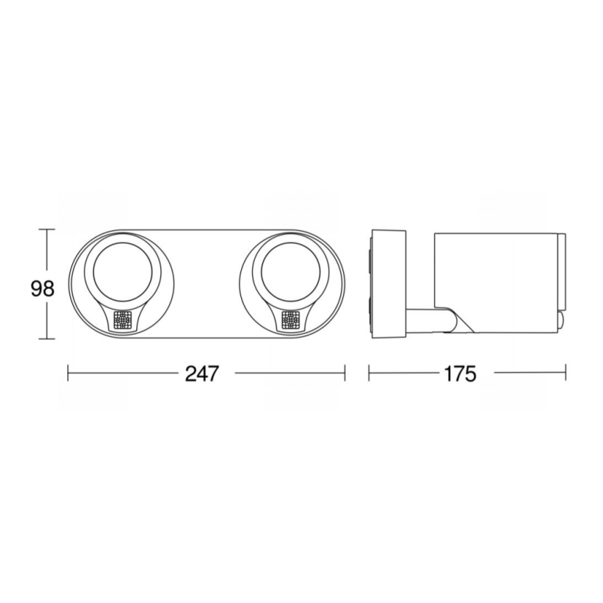 STEINEL 058654 - Udendørs LED væglampe med sensor SPOT DUO 2xGU10/7,5W/230V IP44