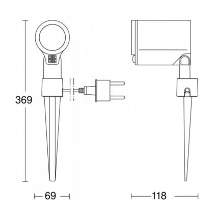 STEINEL 058685 – LED udendørslampe med sensor SPOT GARDEN 1×GU10/7W/230V IP44