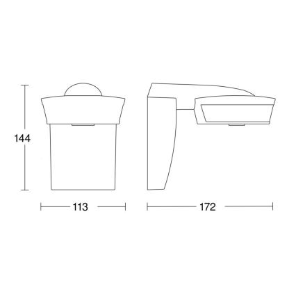 Steinel 059538 - Bevægelsessensor SensIQ IP54 sort + fjernbetjening