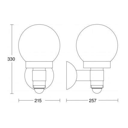 Steinel 059880 - Udendørs sensorlampe L 115 1xE27/60W/230V IP44