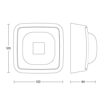 Steinel 064327 - Tilstedeværelsesdetektor IR Quattro HD-2 24 m COM1 IP54 hvid