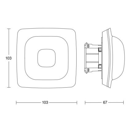 Steinel 064334 - Tilstedeværelsesdetektor IR Quattro HD-2 24 m COM2 hvid