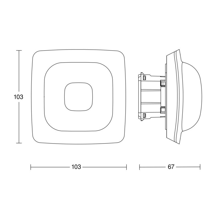 Steinel 064334 - Tilstedeværelsesdetektor IR Quattro HD-2 24 m COM2 hvid