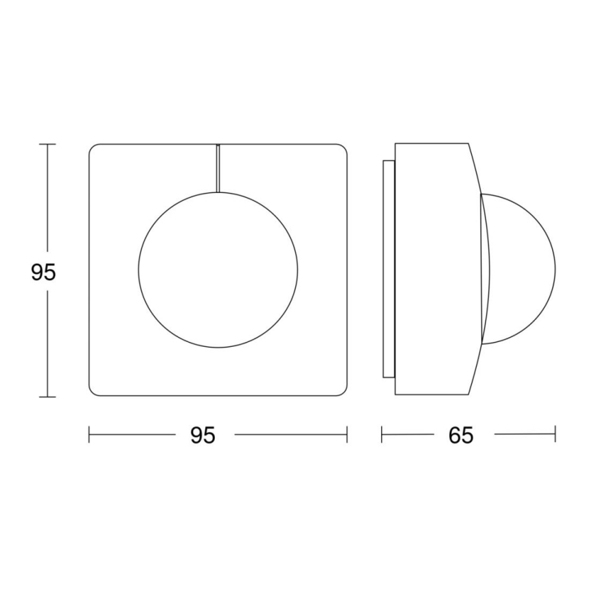 Steinel 068523 - Bevægelsessensor IS 3360 40m COM1 IP54 kantet sort