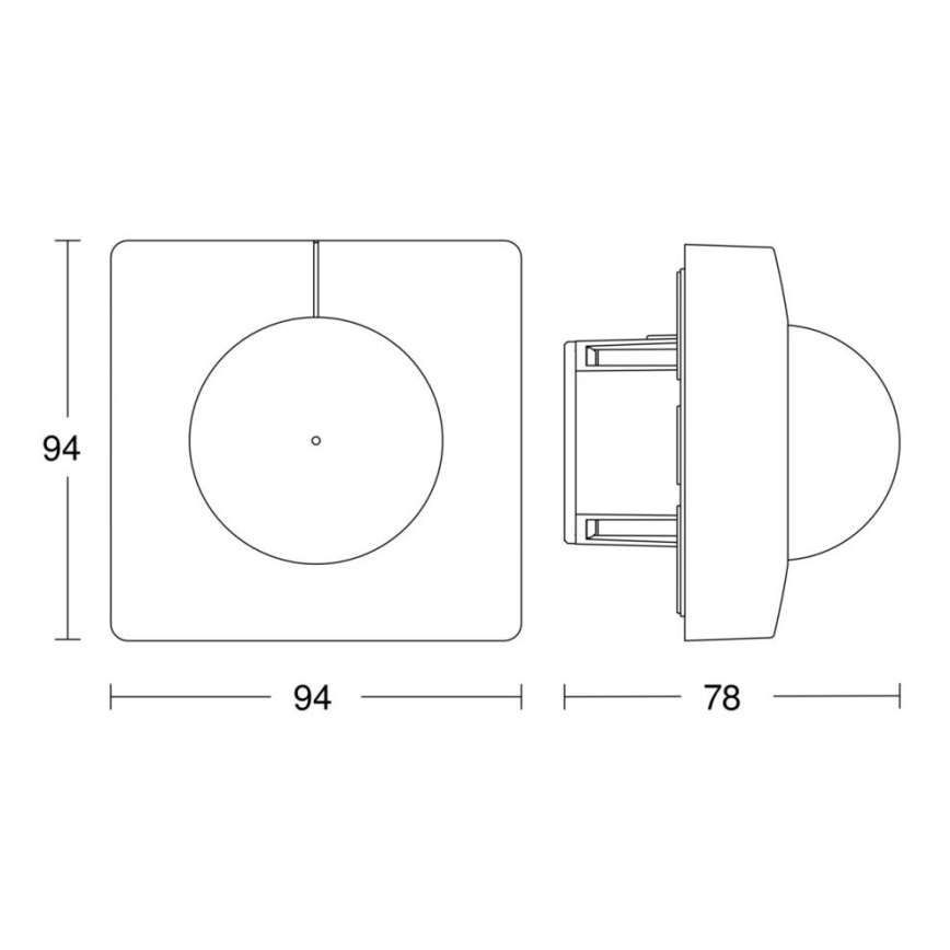 Steinel 068578 - Bevægelsessensor IS 3360 40 m V3 KNX firkantet sort