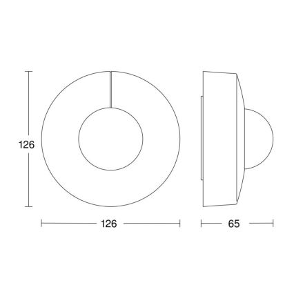 Steinel 068585 - Bevægelsessensor IS 3360 40 m V3 KNX IP54 rund sort