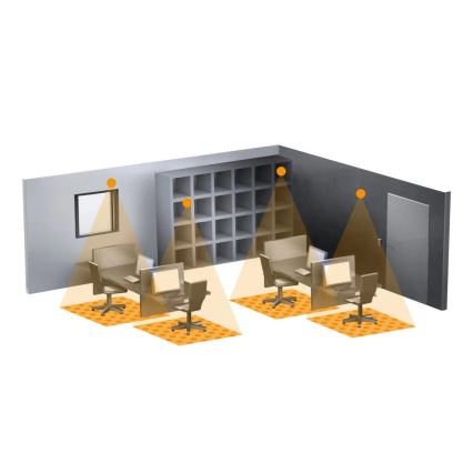 Steinel 068639 - Tilstedeværelsesdetektor IR Quattro MICRO 6 m COM1 IP65 sort