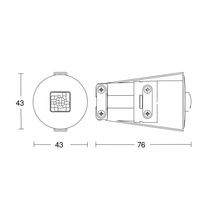 Steinel 068639 - Tilstedeværelsesdetektor IR Quattro MICRO 6 m COM1 IP65 sort