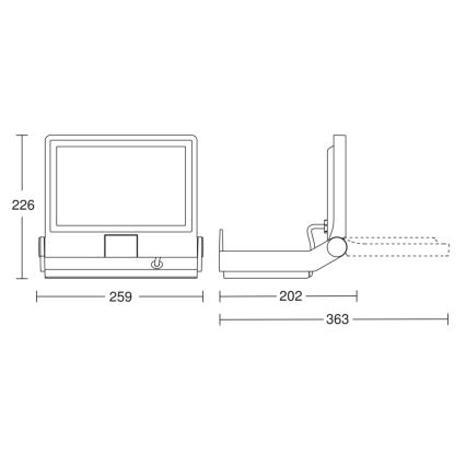 Steinel 069520 - LED projektør XLED PRO ONE Max LED/49,4W/230V 3000K IP44 antracit