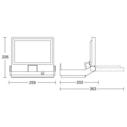 Steinel 069544 - LED projektør XLED PRO ONE Plus LED/33,1W/230V 3000K IP44 antracit