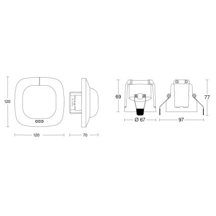 Steinel 079369 - Tilstedeværelsesdetektor IR Quattro HD 24 m COM1 hvid