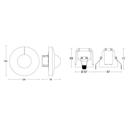 Steinel 079666 - Bevægelsessensor IS 3360 KNX IP54 rund hvid