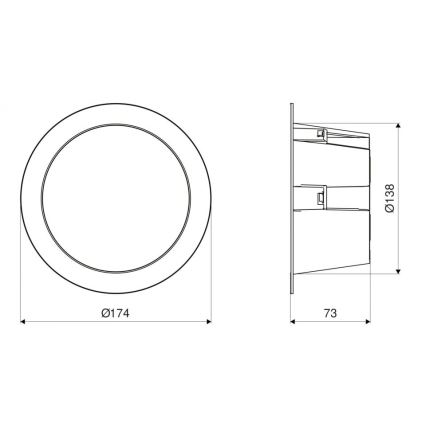 Steinel 084998 - LED Dæmpbar udendørs Indbygningslampe med sensor RS PRO DL 150 SC LED/10,8W/230V 3000/4000/5700K IP54