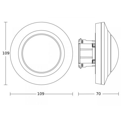 Steinel 086893 - Bevægelsessensor MD IR 4360-8 COM1 UP WS hvid