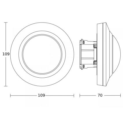 Steinel 087807 - Bevægelsessensor indbygget MD-8 ECO COM1 360° hvid